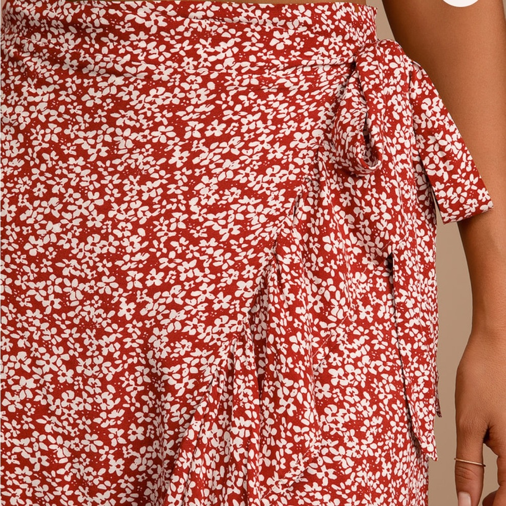 Lulus Summer Romance Rust Floral Two Piece Set - Picture 4 of 5